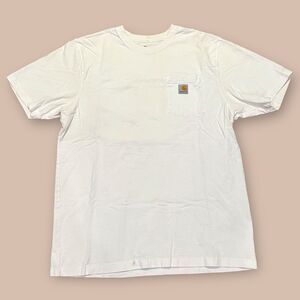 Carhartt Original Fit Pocket Shirt Mens Large Cream Beige Workwear Work Y2K